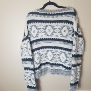 Fuzzy Black and White Sweater